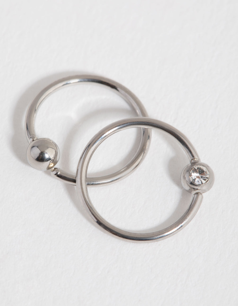 Surgical Steel Diamante Hoop Earrings