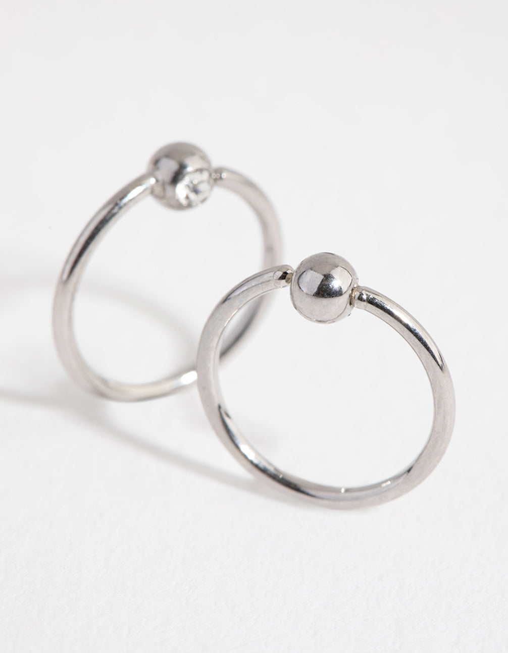 Surgical Steel Diamante Hoop Earrings
