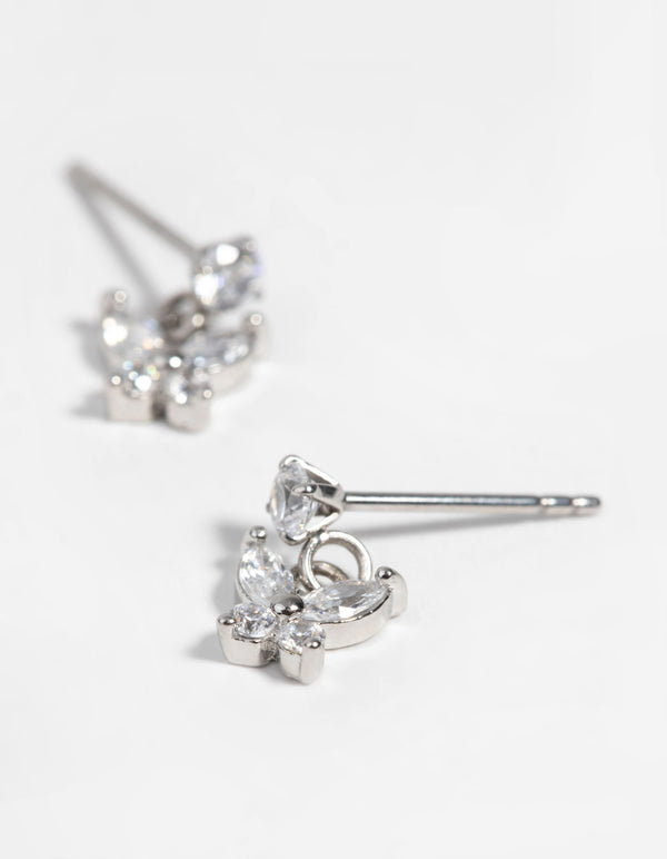 Surgical Steel Butterfly Stud Drop Earrings