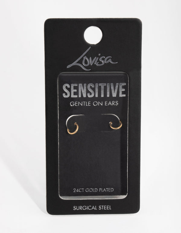 24 Carat Gold Plated Surgical Steel Sleeper 5mm Earrings