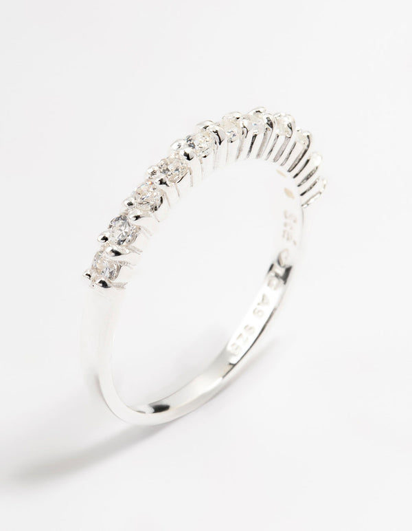 Sterling Silver Cubic Zirconia Engagement Band Ring