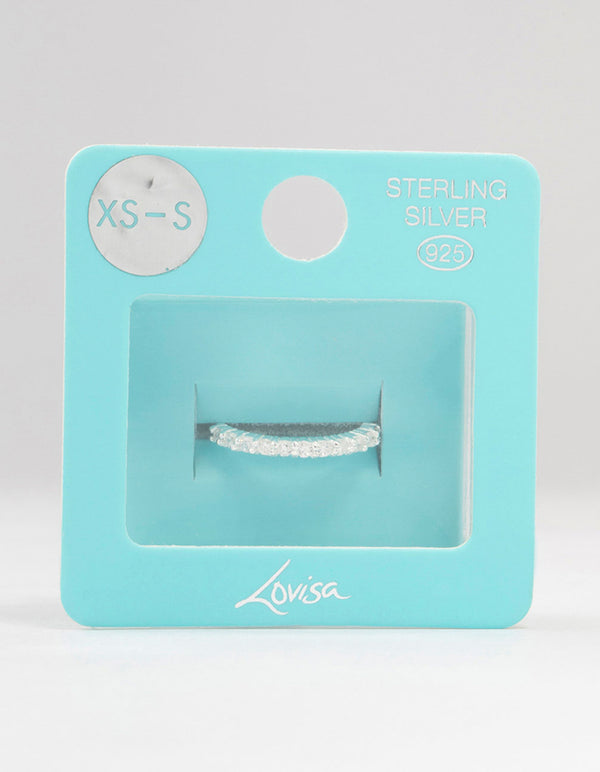 Sterling Silver Cubic Zirconia Engagement Band Ring