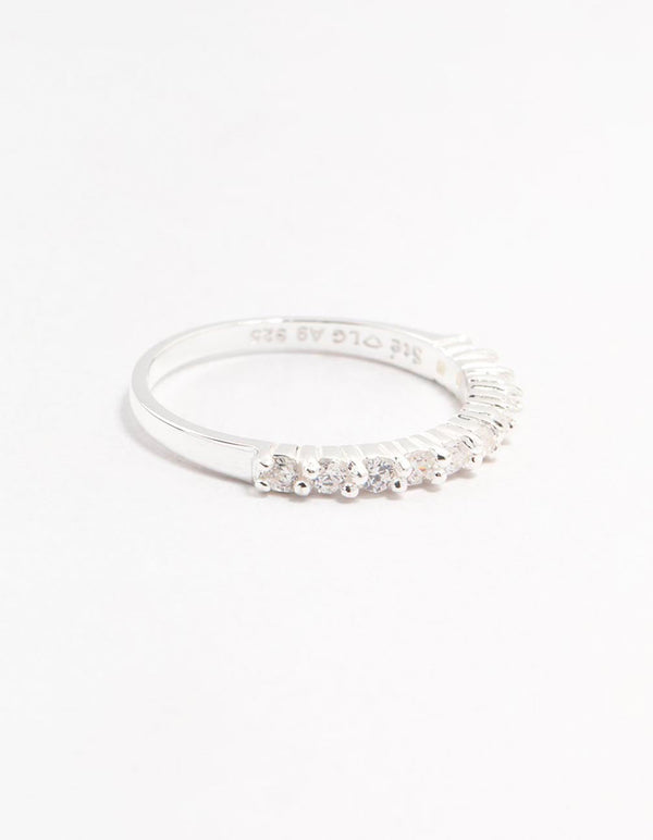 Sterling Silver Cubic Zirconia Engagement Band Ring