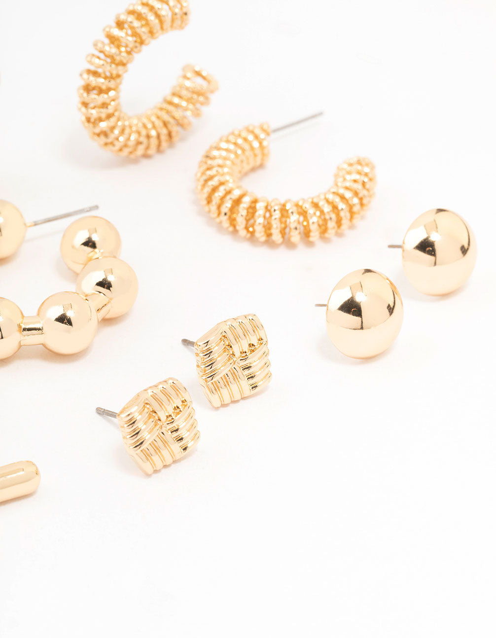 Gold Multi Stud & Hoop Earrings 6-Pack