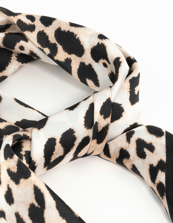 Leopard Fabric Satin Scarf