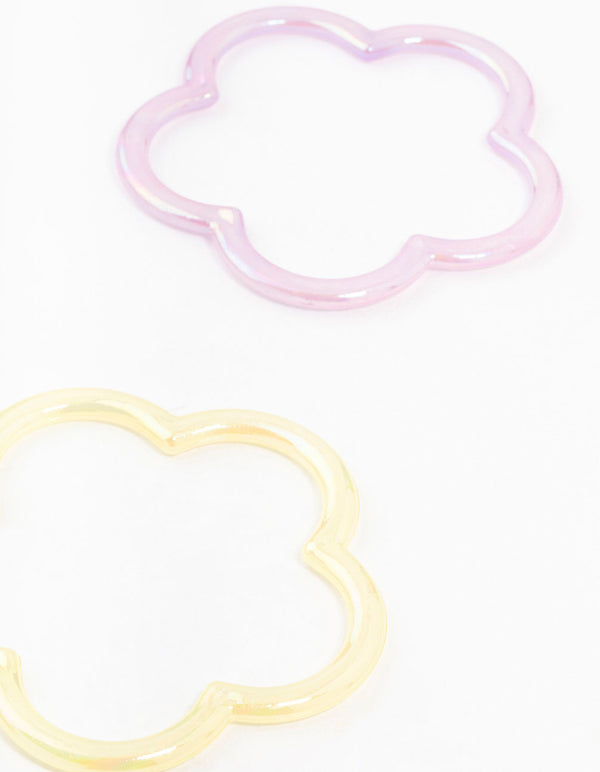 Kids Pastel Plastic Flower Bangles 6-Pack