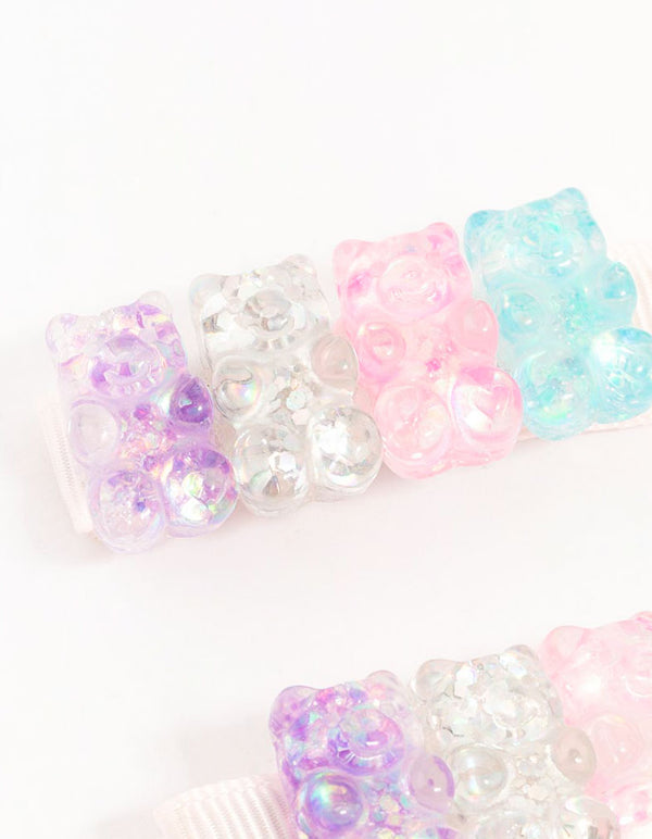 Kids Pastel Gummy Bear Hair Slides 2-Pack
