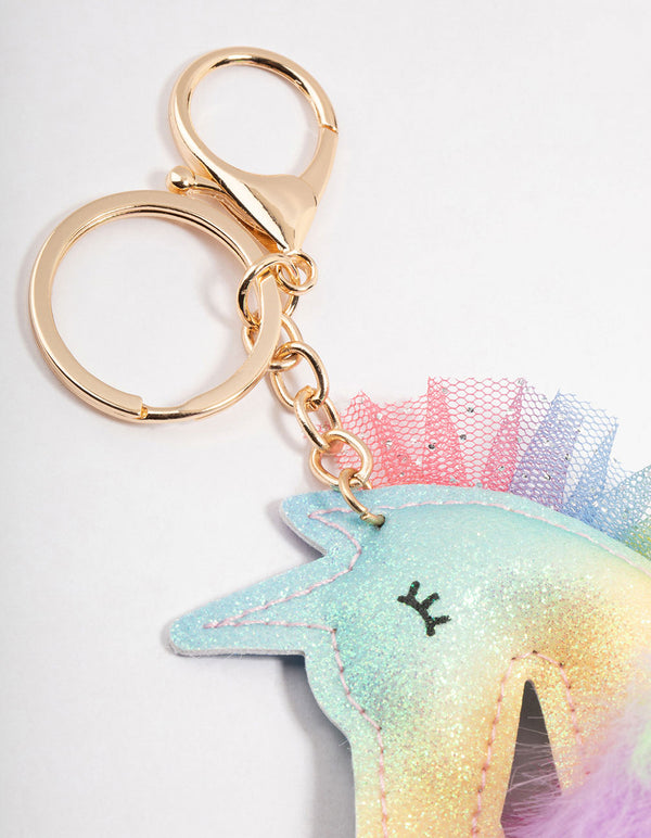 Kids Mixed Rainbow Unicorn Keyring