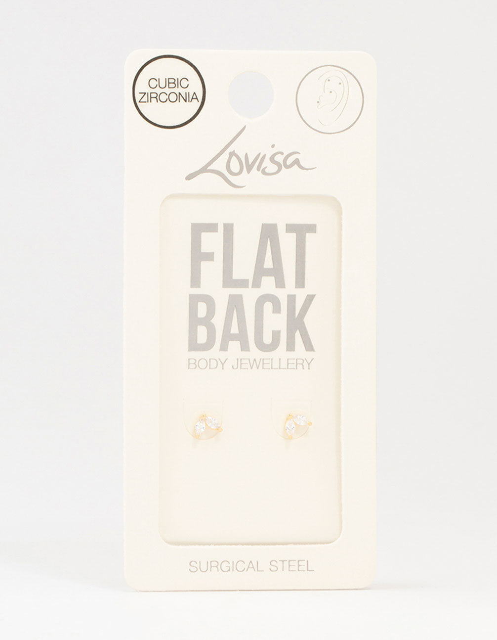 Gold Plated Surgical Steel Double Leaf Flat Backs 2-Pack