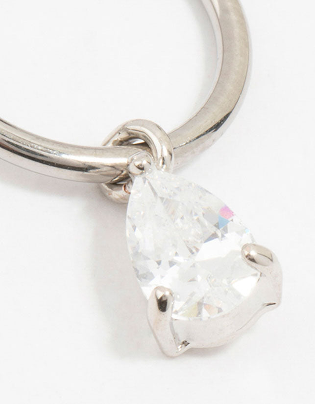 Titanium Pear Drop Ring Belly Ring
