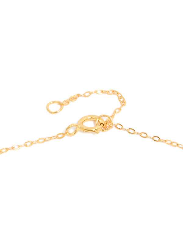 Gold Plated Sterling Silver Cubic Zirconia Cross Necklace
