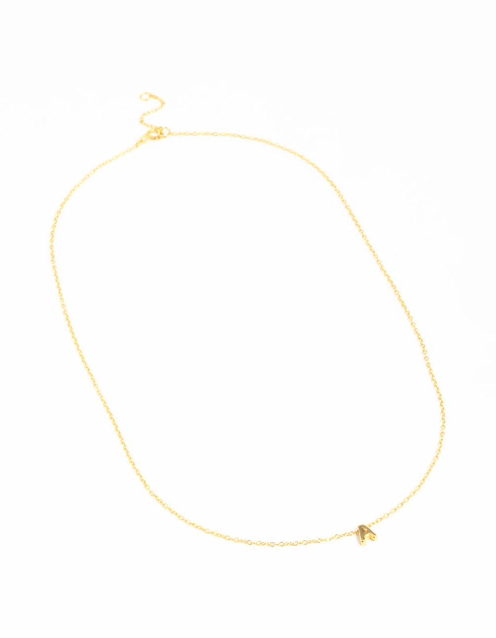 Gold Plated Sterling Silver Letter A Necklace
