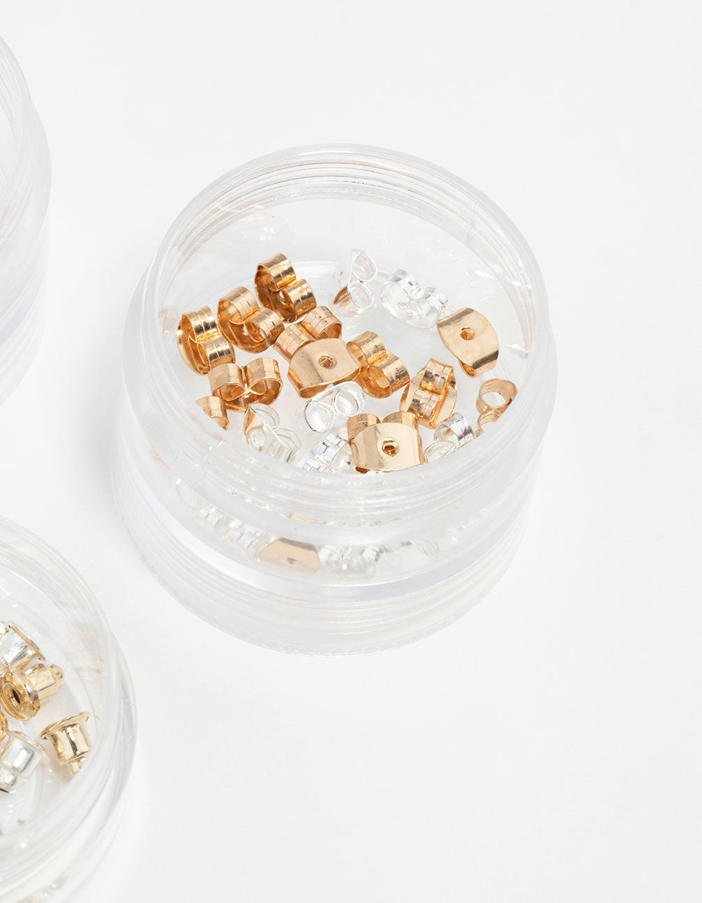 Mixed Gold & Silver 3 Tubs Earring Backs