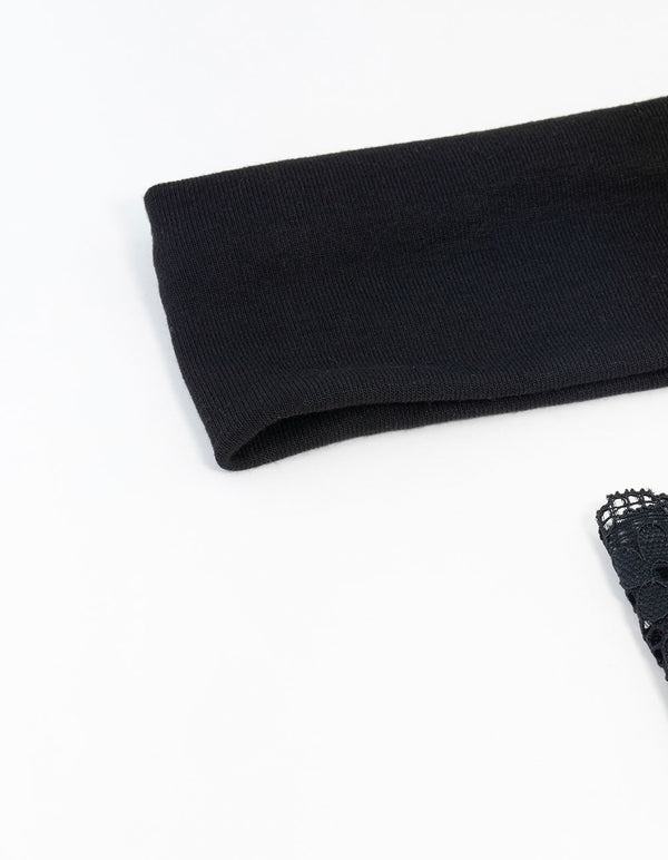 Black Plain & Lace Headbands 2-Pack