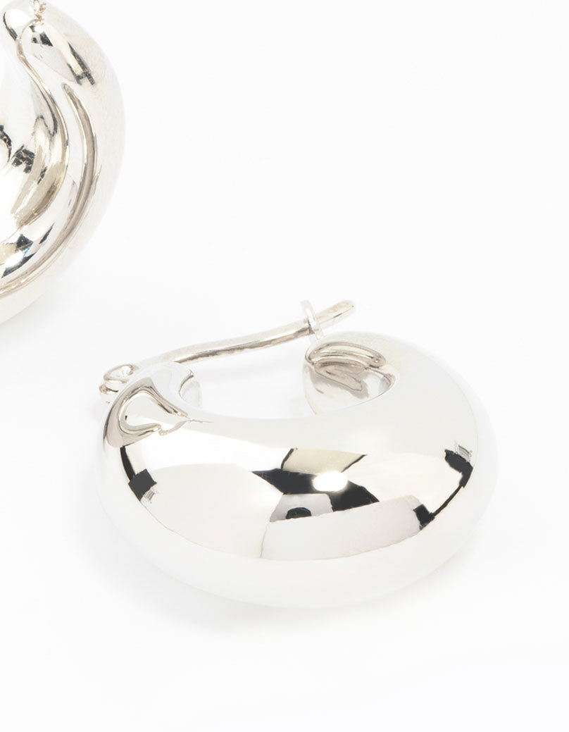 Waterproof Stainless Steel Full Bubble Hoop Earrings