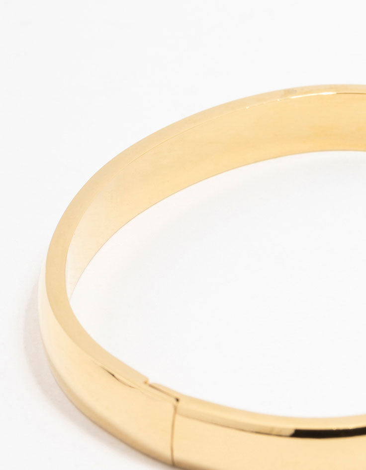 Waterproof Gold Plated Stainless Steel Classic Smooth Bangle