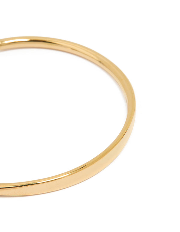 Waterproof Gold Plated Stainless Steel Slim Wrist Cuff Bangle