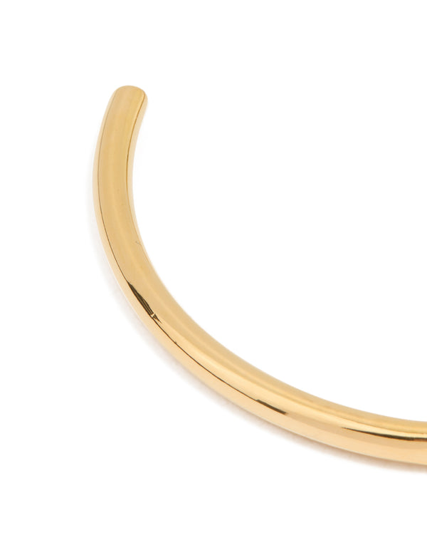 Waterproof Gold Plated Stainless Steel Slim Wrist Cuff Bangle