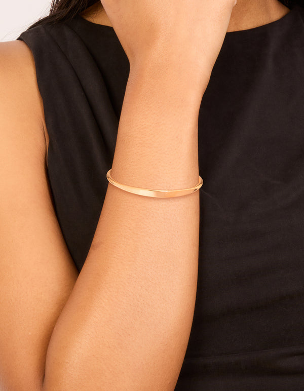 Waterproof Gold Plated Stainless Steel Slim Wrist Cuff Bangle