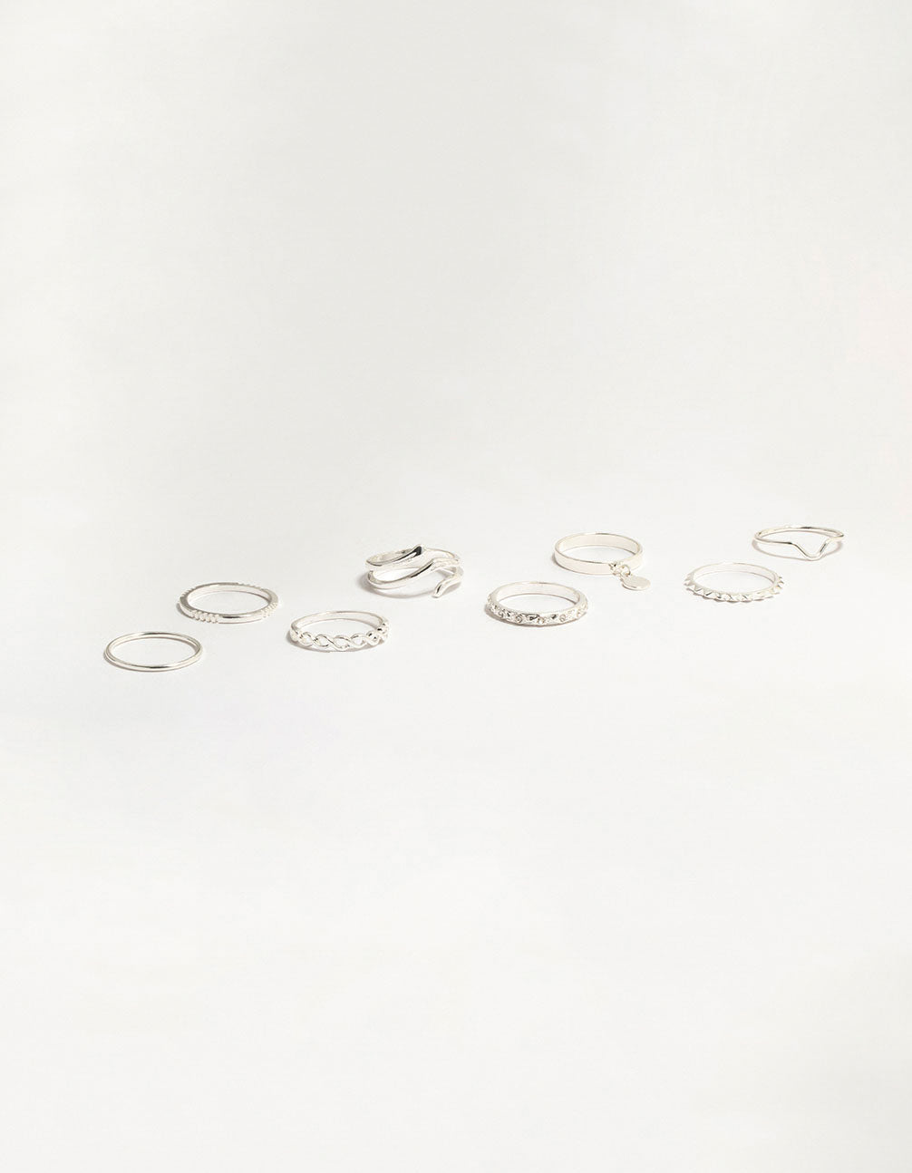 Silver Swirl Mixed Stacking Rings