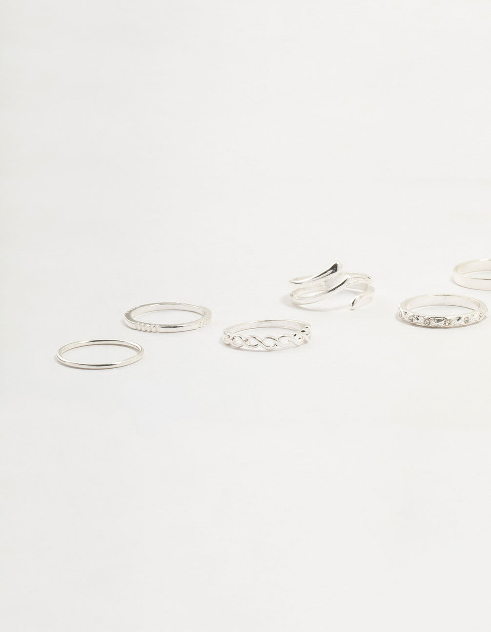 Silver Swirl Mixed Stacking Rings