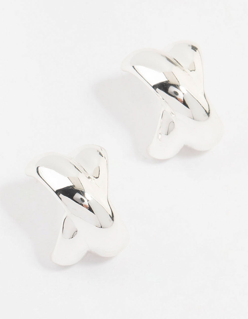 Silver Plated X Cross Stud Earrings
