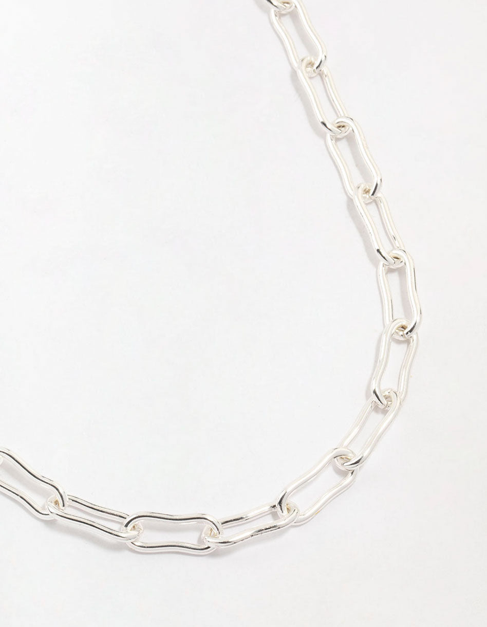 Silver Plated Mixed Link Necklace