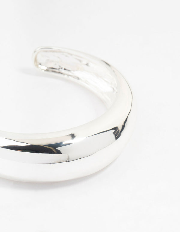 Silver Plated Round Wrist Cuff