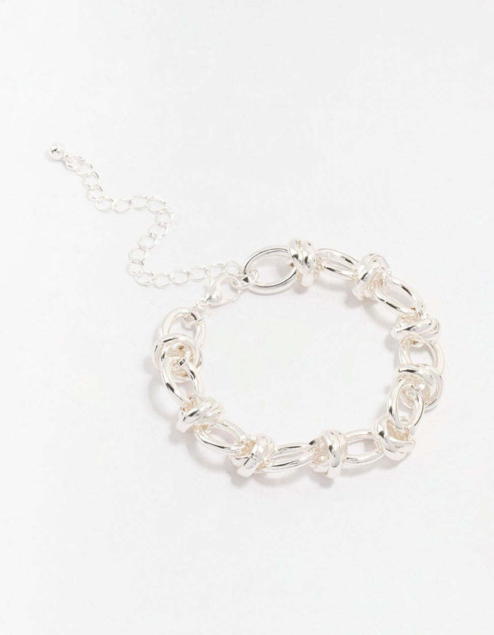 Silver Plated Knotted Chain Bracelet