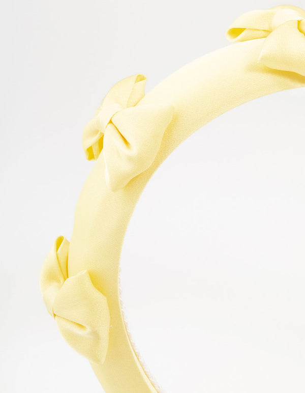 Small Lemon Puffy Bow Headband