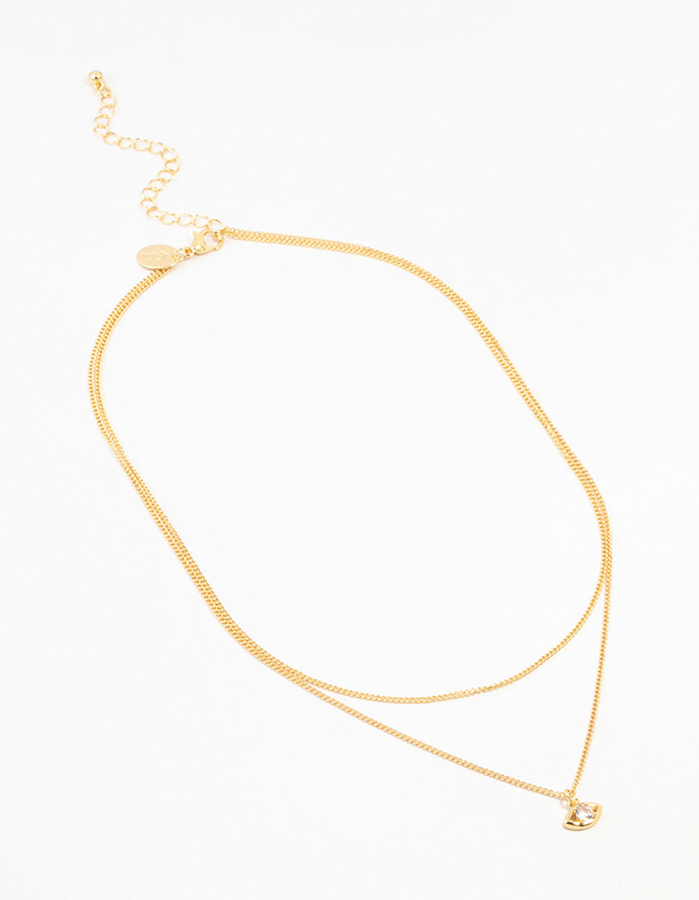 Gold Plated Evil Eye Chain Layered Necklace