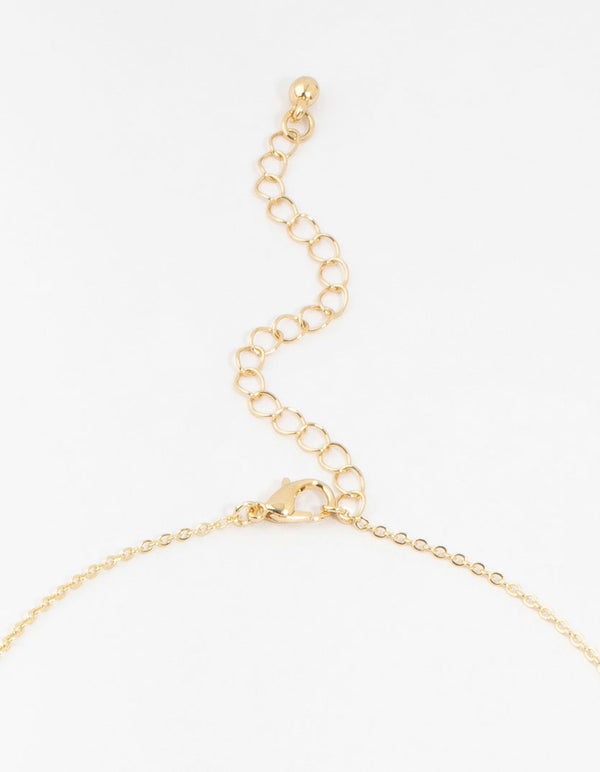 Gold Plated Cubic Zirconia & Large Coin Y-Necklace