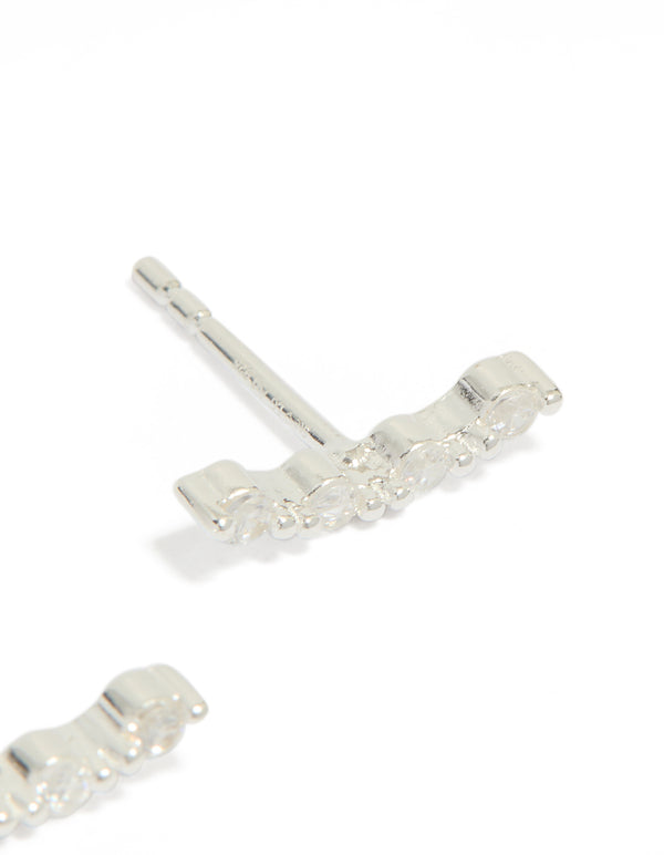Featuring mixed metals in gold and silver, these double bubble hoop earrings front view