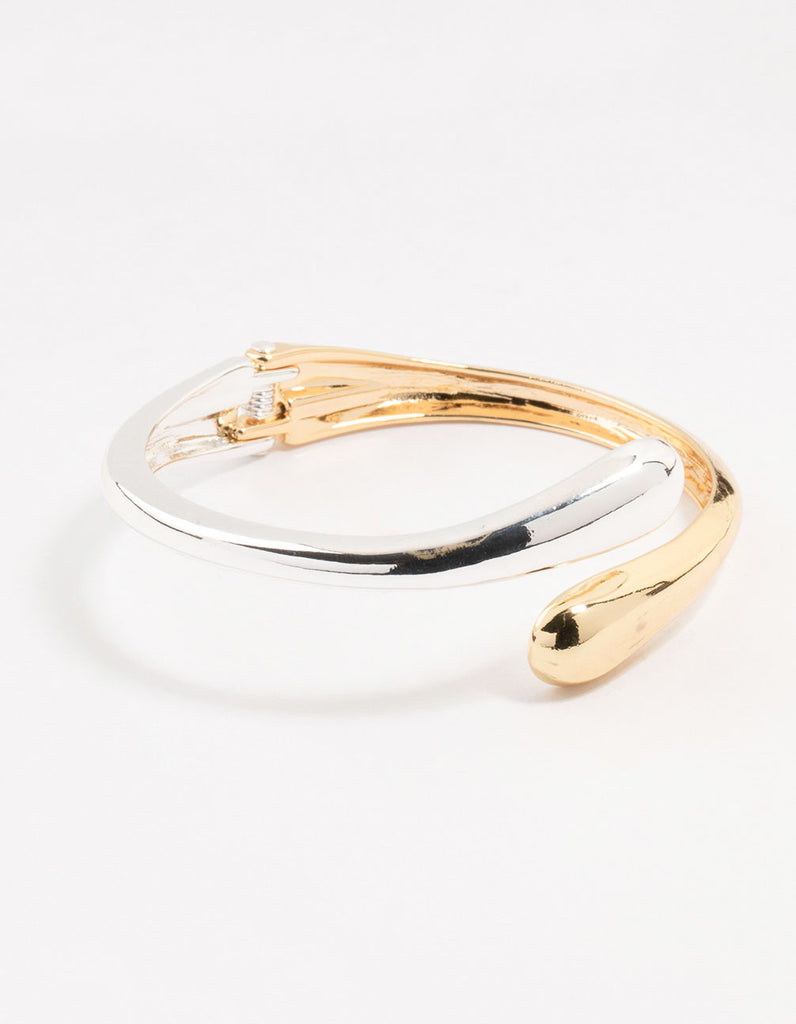Mixed Metals Wrap Around Cuff Bracelet - Lovisa