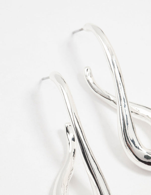 Silver Infinity Hoop Earrings