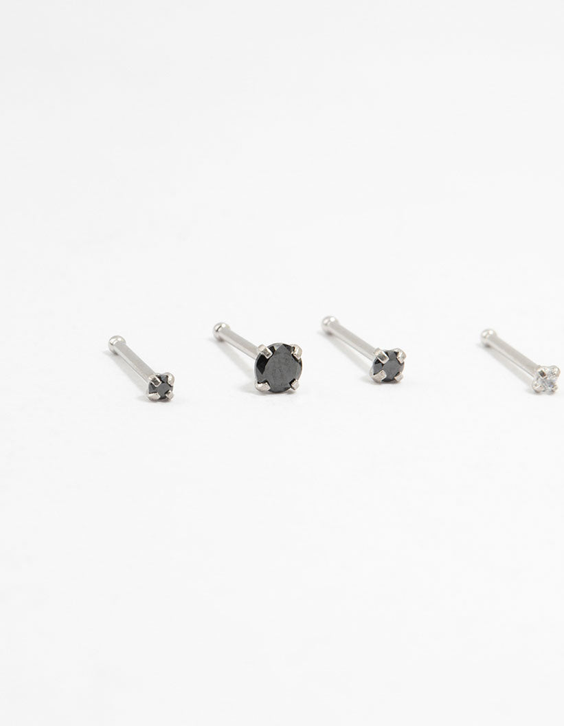 Surgical Steel Graduating Nose Studs 6-Pack