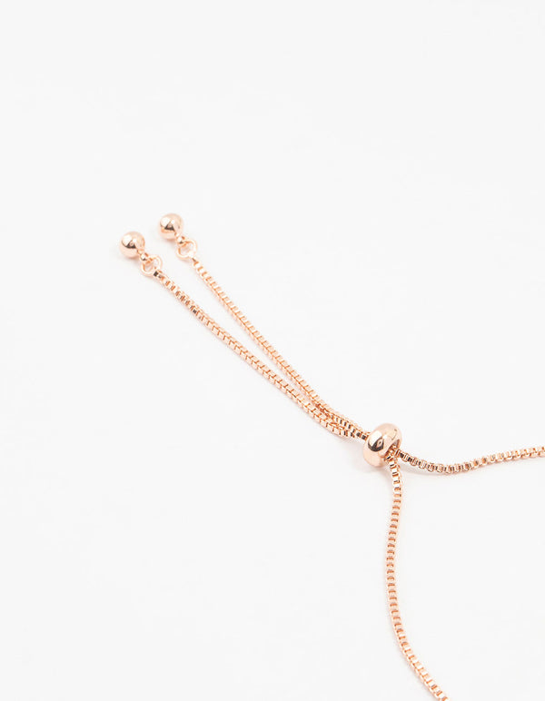 Rose Gold Plated Pave Cubic Zirconia Butterfly Bracelet