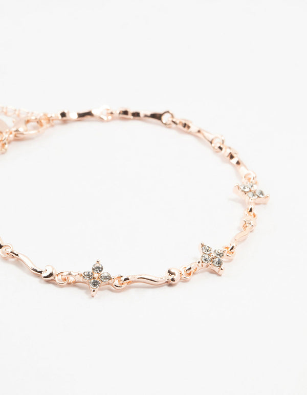 Rose Gold Plated Winding Mini Flower Bracelet