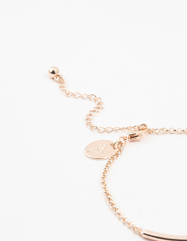 Rose Gold Plated Pave Baguette Cut Wrist Cuff