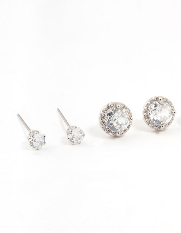Multiple Cubic Zirconia Ant Stud Earrings Pack