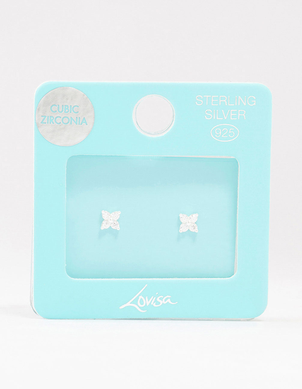 Sterling Silver Cubic Zirconia Micro Flower Stud Earrings