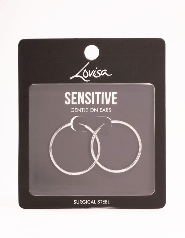 Surgical Steel Polished Hoop Earrings