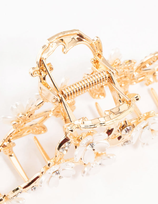 Gold Winding Thorn & Flower Claw Clip