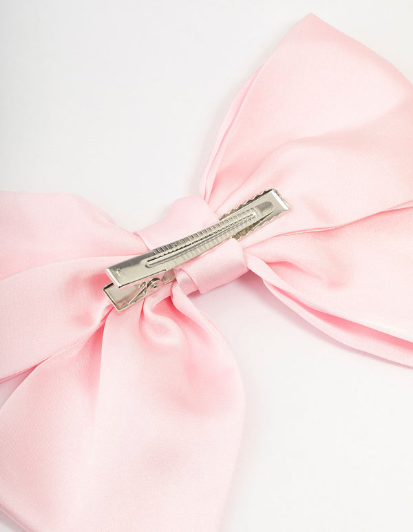 Pink Fabric Relaxed Medium Bow Clip