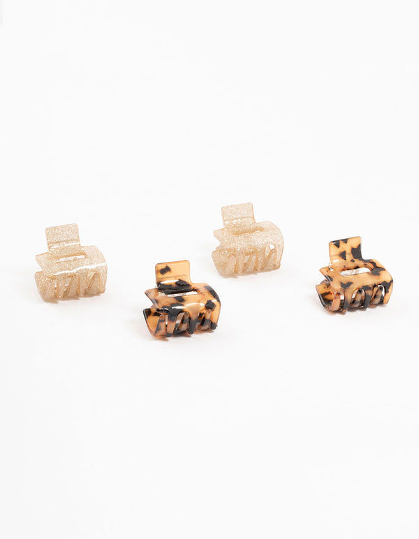 Acrylic Mini Square Claw Clips 4-Pack