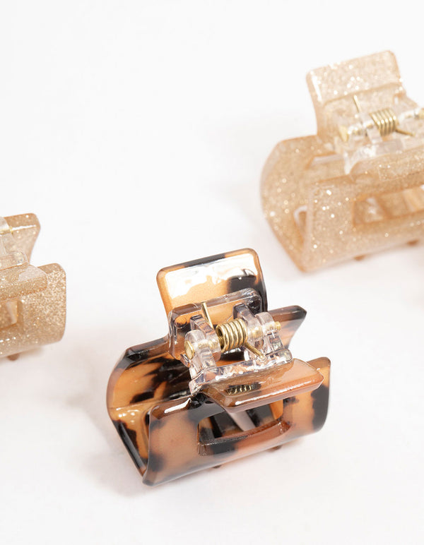 Acrylic Mini Square Claw Clips 4-Pack