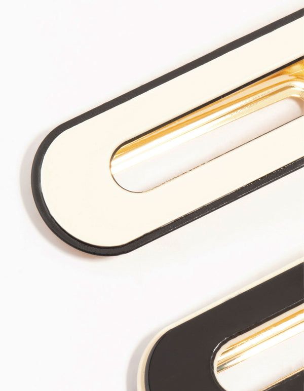 Black & White Monochrome Basic Clips 2-Pack