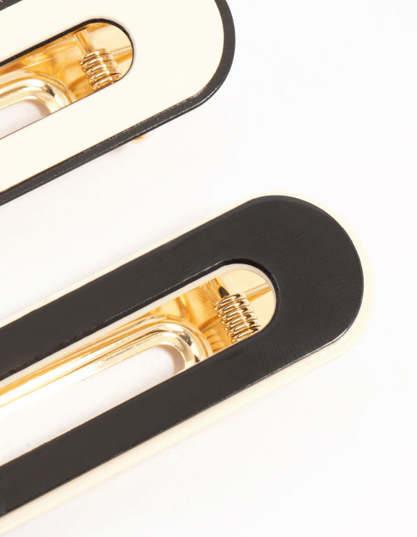 Black & White Monochrome Basic Clips 2-Pack