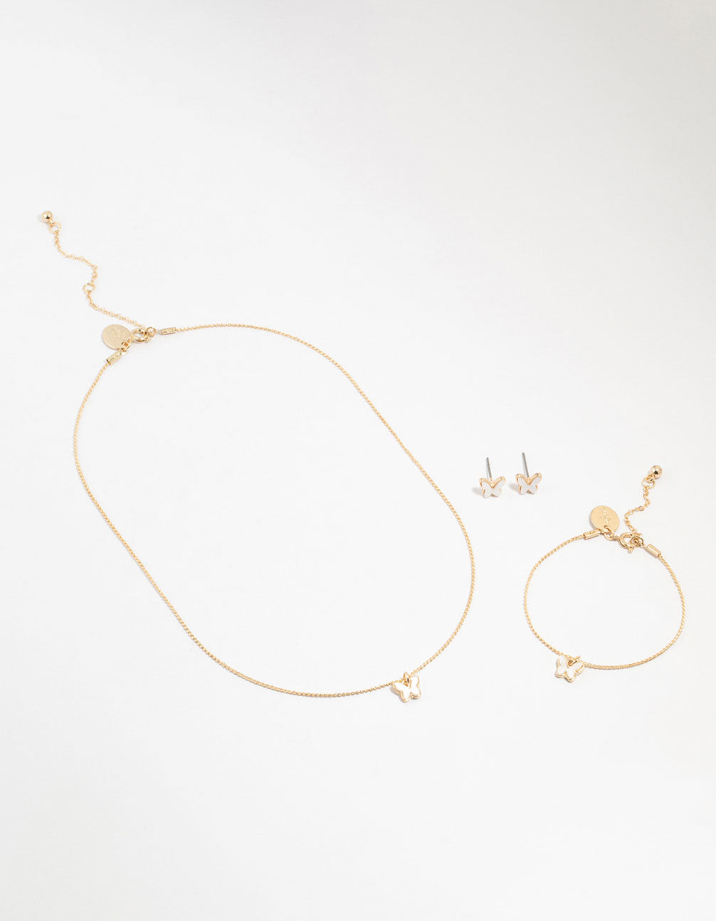 Kids Gold Butterfly Jewellery Set