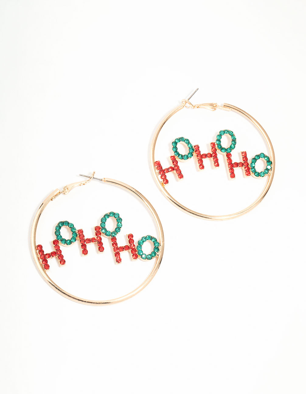 Gold Ho Ho Ho Ho Hoop Earrings